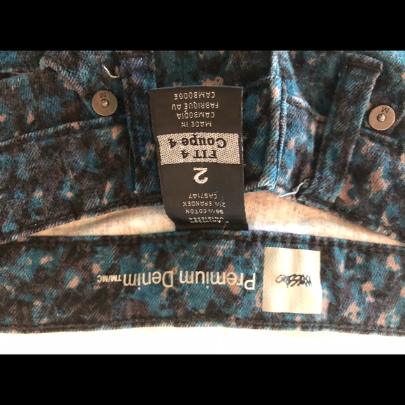 Mossimo jeans, teal and black pattern, size 2, great condition - Picture 7 of 8